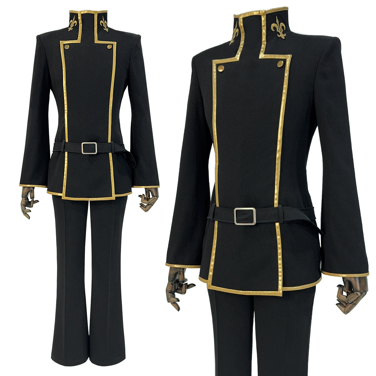 HOLOUN Anime Lelouch Lamperouge Cosplay Costume Black Jacket Pants Belt Halloween Christmas
