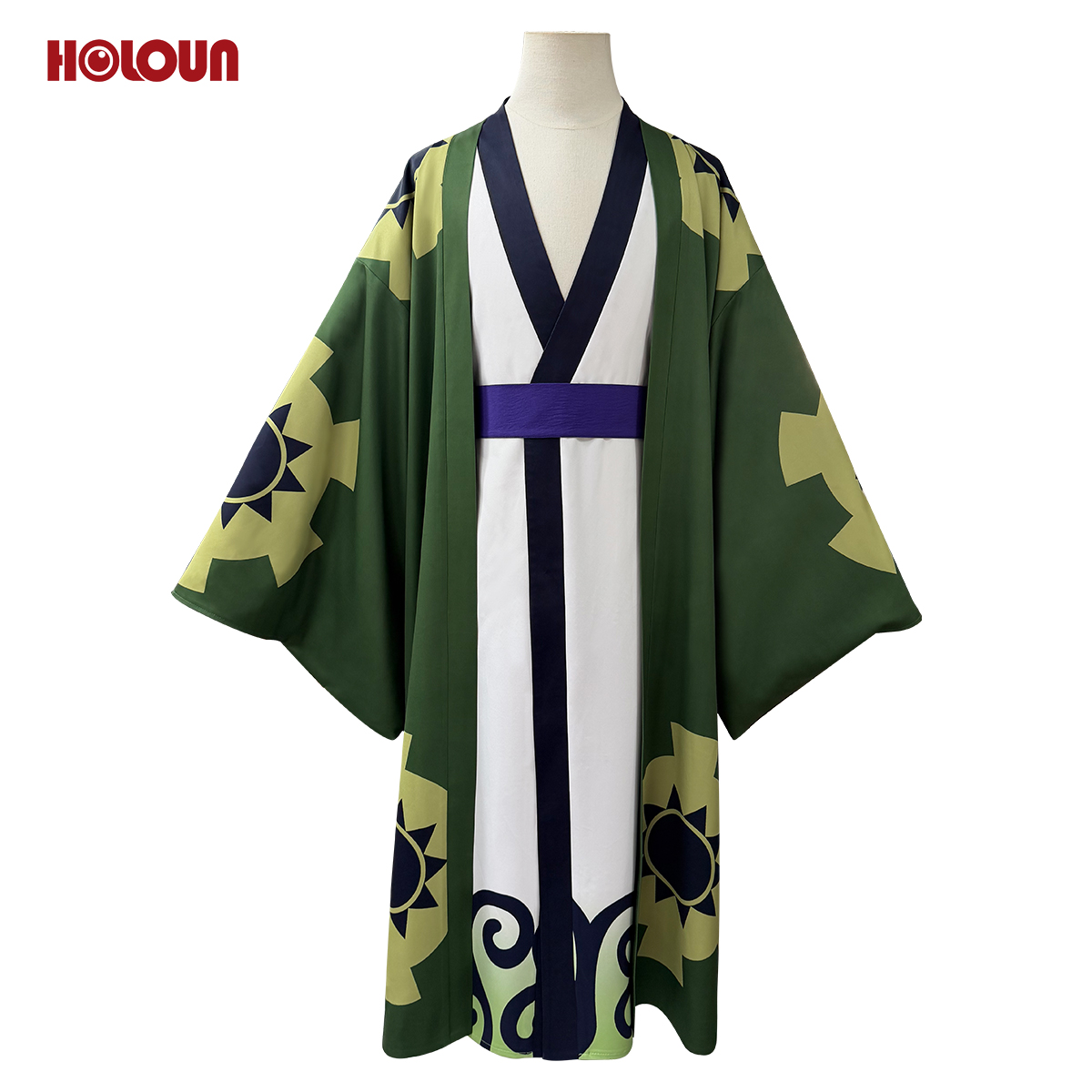 Pre-sale HOLOUN Zoro Anime Cosplay Costume Wano Country Haori Belt Convention Halloween Christmas Party Outfit