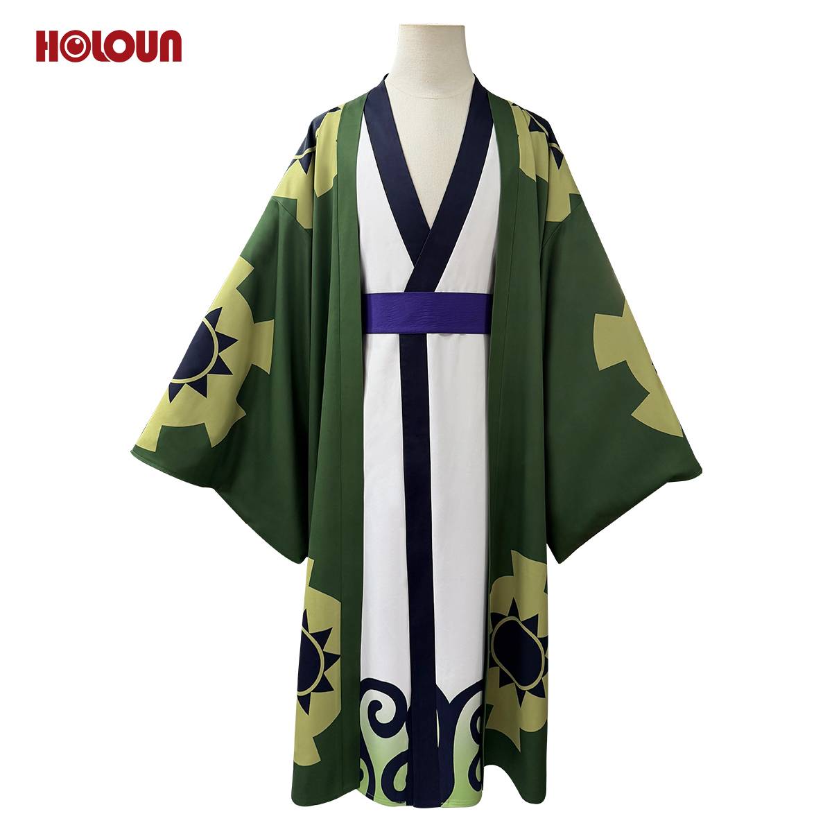 Pre-sale HOLOUN Zoro Anime Cosplay Costume Wano Country Haori Belt Convention Halloween Christmas Party Outfit