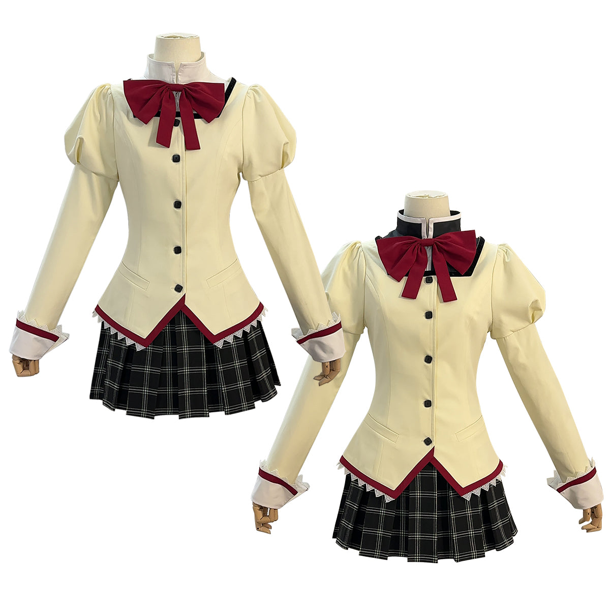 HOLOUN Puella Magi Madoka Magica Anime Kaname Madoka Cosplay Costume White Black Shirt Jk Skirt Akemi Homura Tomoe Mami Miki Sayaka Sakura Kyoko