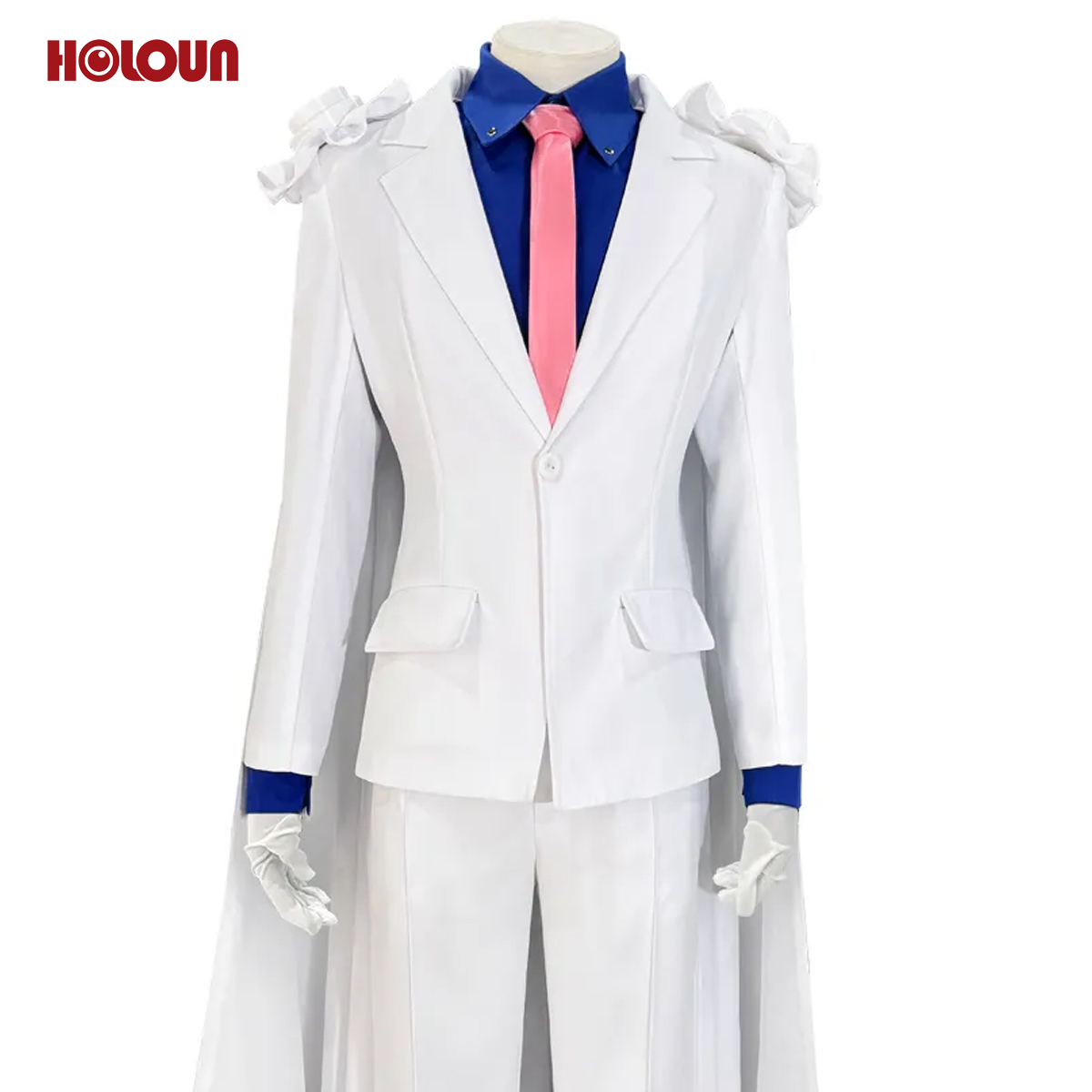 HOLOUN Anime Kuroba Kaito Cosplay Costume White Cloak Suit Pants Dark Blue Shirt Red Tie Halloween Christmas