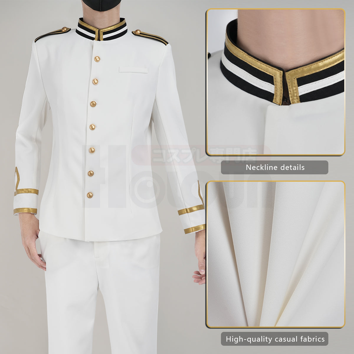 HOLOUN Axis Powers Anime Kiku Cosplay Costume White Uniform Jacket Pants Cos Convention Gift Daily Wear