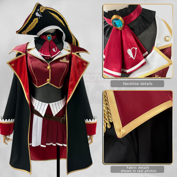 Pre-sale HOLOUN Captain Houshou Marine Cosplay Costume Vtuber Anime Embroidery Coat Top Skirt Convention Halloween Christmas Party Outfit