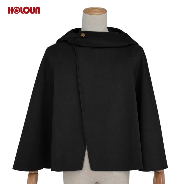 HOLOUN Anime Levi Eren Jaeger Mikasa Ackerman Armin Arlert Hanji Cosplay Costume Embroidery Green Black Cloak Halloween