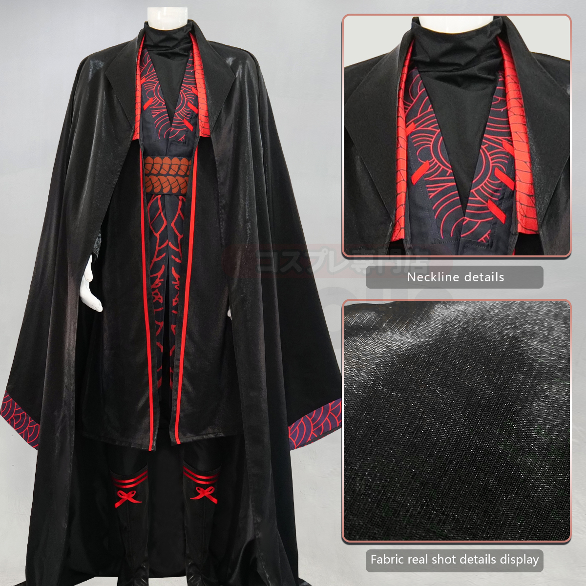 HOLOUN Jia Qiu Game Limbus Company Cosplay Costume Halloween Christmas Convention Party Gift Black Red Cape Pants
