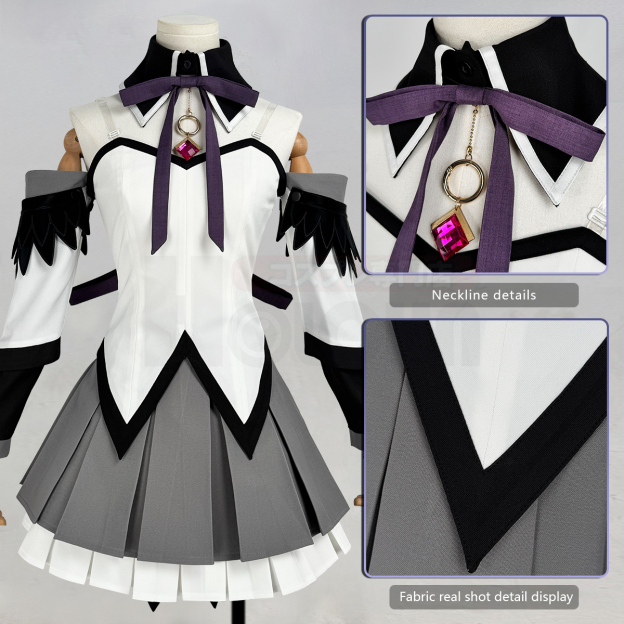 Pre-sale HOLOUN Homura Akemi Anime Puella Magi Madoka Magica Cosplay Costume Halloween Christmas Convention Party Top Skirt Headband