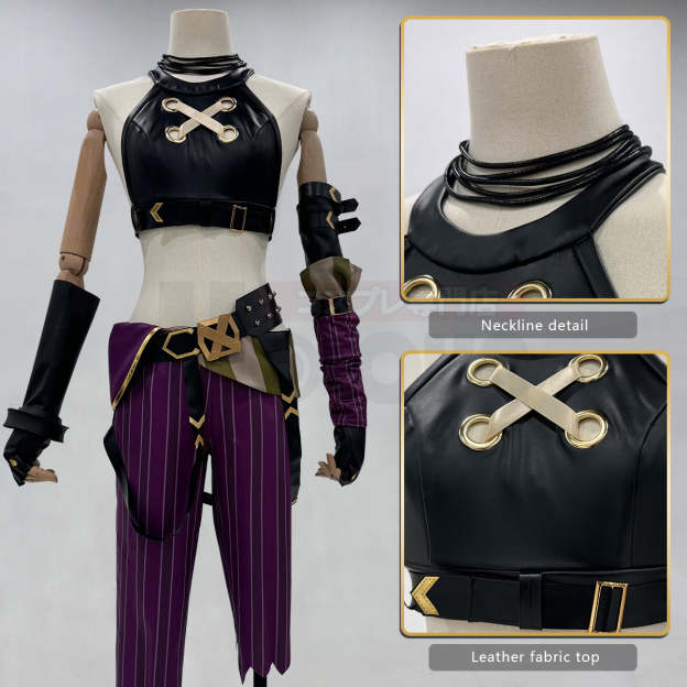 HOLOUN LOL Game Jinx Cosplay Costume Wig Loli Outfit Halloween Christmas Gift Cos Convention