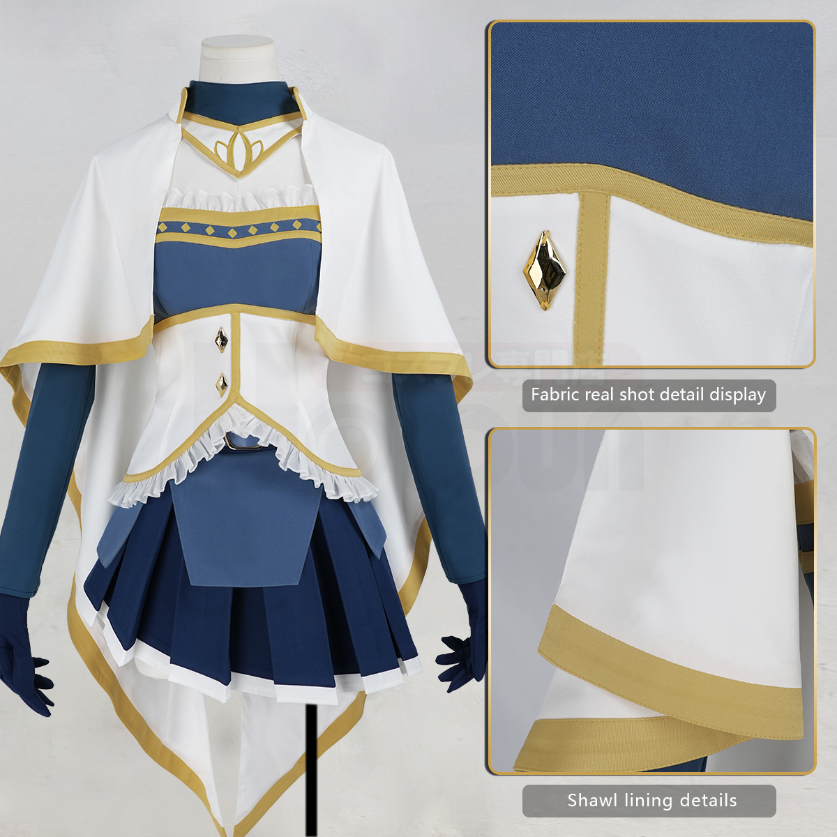 Pre-sale HOLOUN Sayaka Miki Anime Puella Magi Madoka Magica Cosplay Costume Halloween Christmas Party Convention Top Skirt Shawl Collar