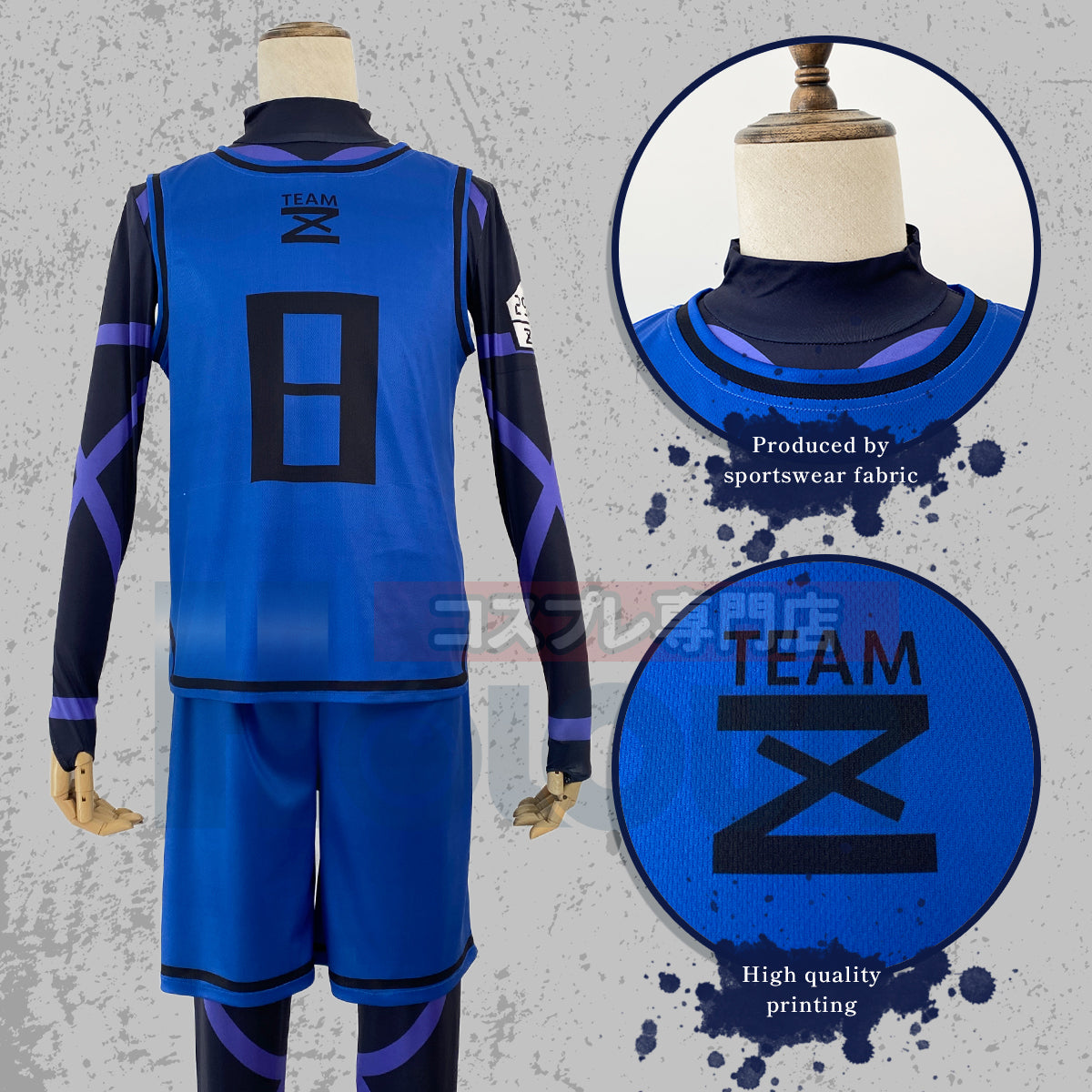 HOLOUN Anime Cosplay Costume No.8 Bachira T-shirt Football Soccer Training Uniform Halloween Christmas Gift New