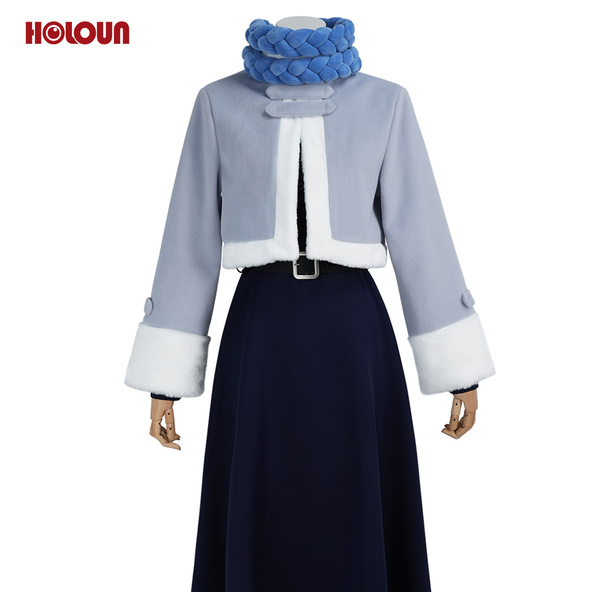 HOLOUN Frieren Beyond Journey's End Anime Fern Cosplay Costume Wig Winter Cape Dress Braid Scarf Halloween Christmas Convention