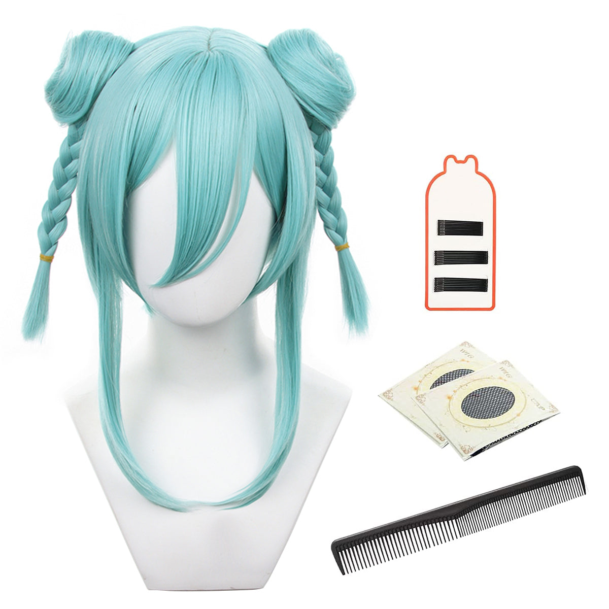 HOLOUN Manga Anime Chigiri Cosplay Wig Rose Net Synthetic Fiber Light Blue