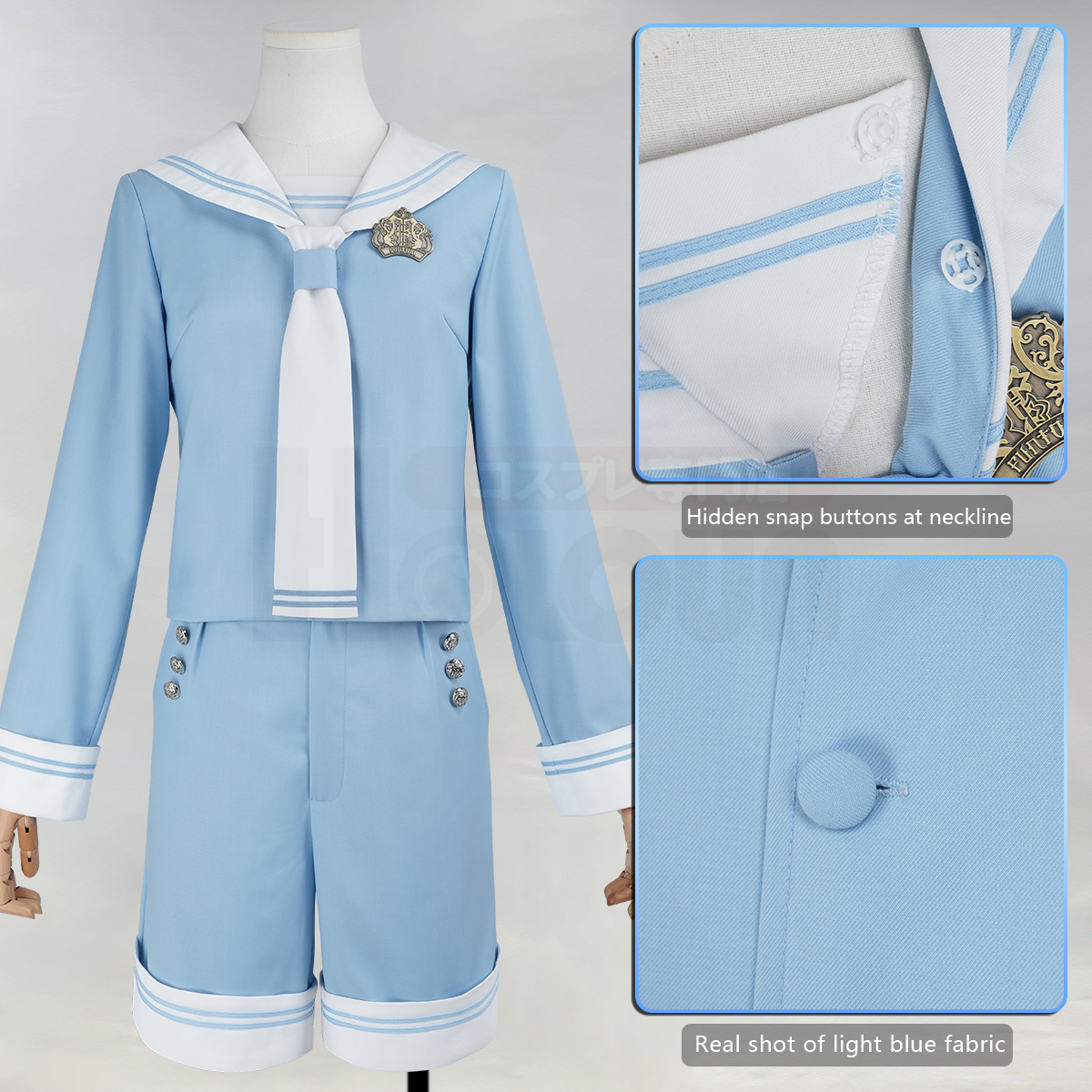 Pre-sale HOLOUN Ciel Phantomhive Anime Cosplay Costume Convention Halloween Christmas Sailor Outfit Top Shorts Hat Badge