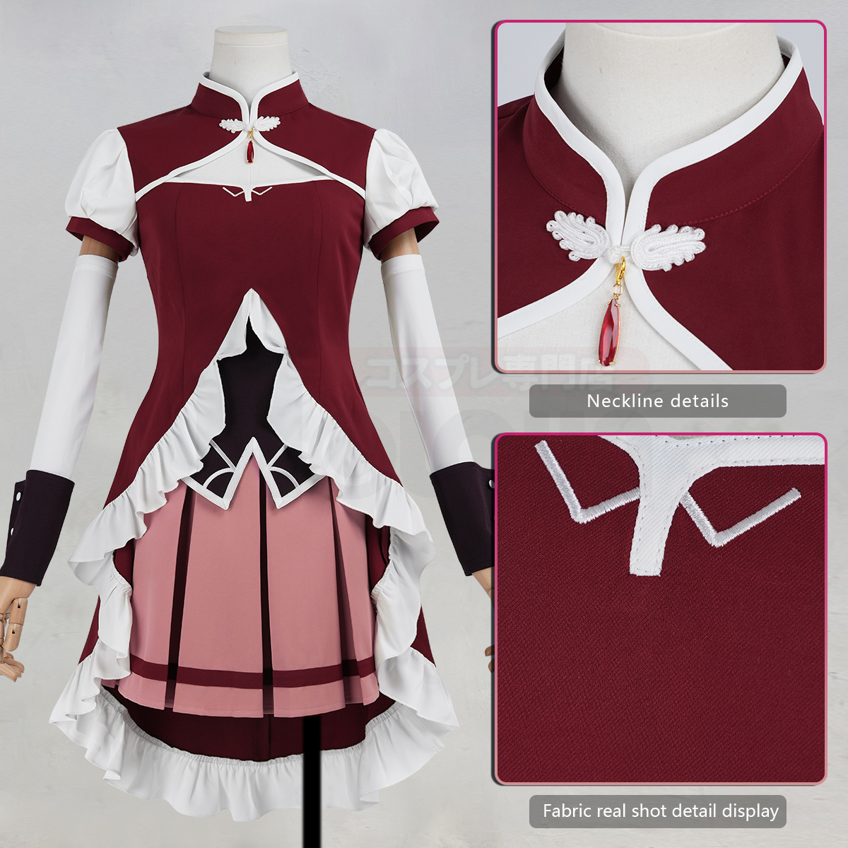 Pre-sale HOLOUN Kyoko Sakura Anime Puella Magi Madoka Magica Cosplay Costume Halloween Christmas Party Convention Top Skirt Wristband