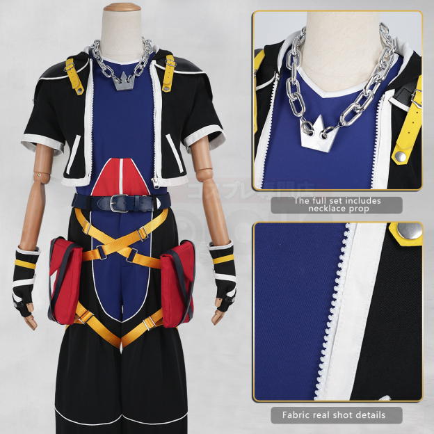 Pre-sale HOLOUN Sora Cosplay Costume Game KH2 Convention Halloween Christmas Coat Pants Vest Belt Gloves Necklace