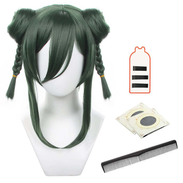 HOLOUN Anime Chigiri Cosplay Wig Rose Net Synthetic Fiber Green