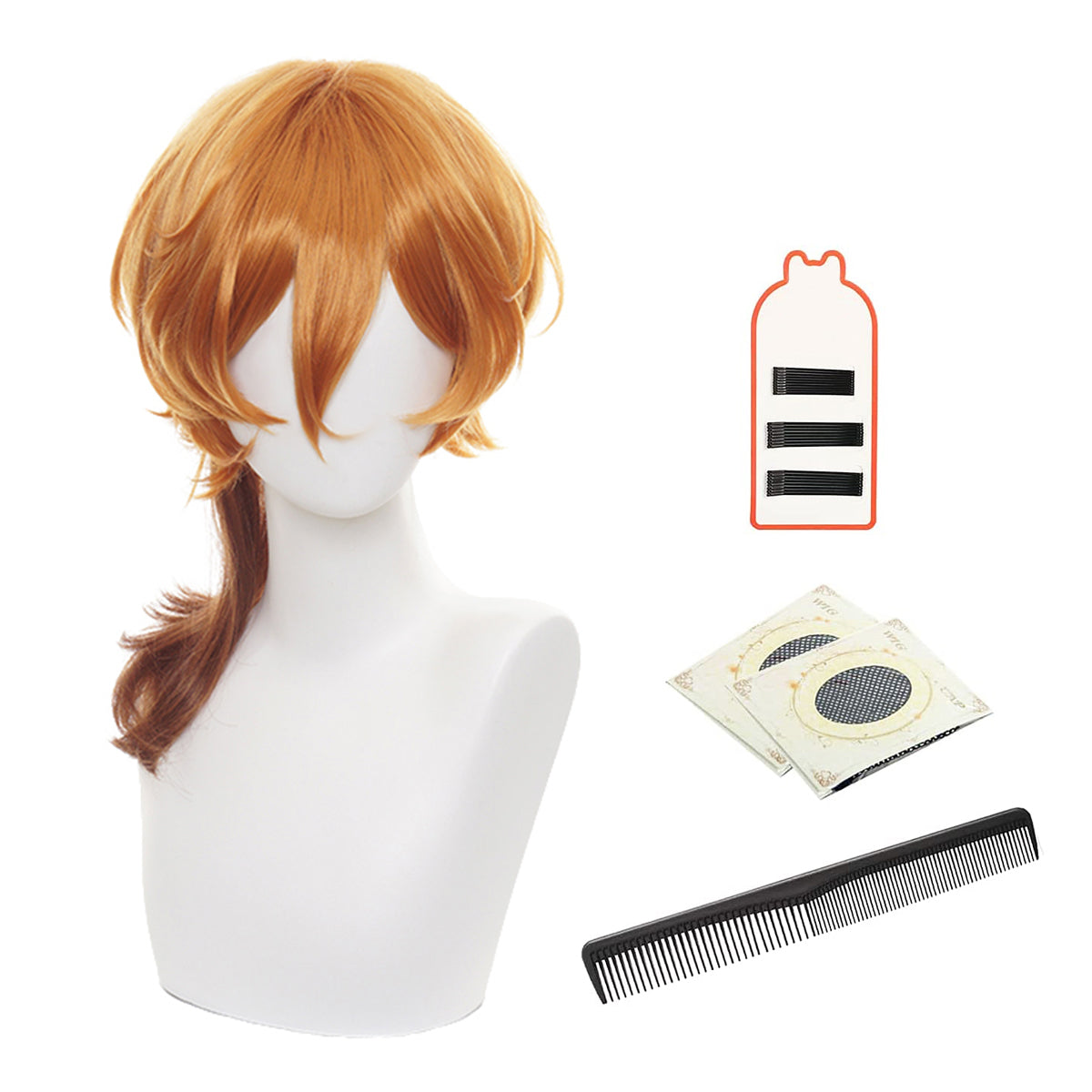 HOLOUN Bungo Anime Nakahara Chuuya Cosplay Wig Rose Net Synthetic Fiber Adjustable