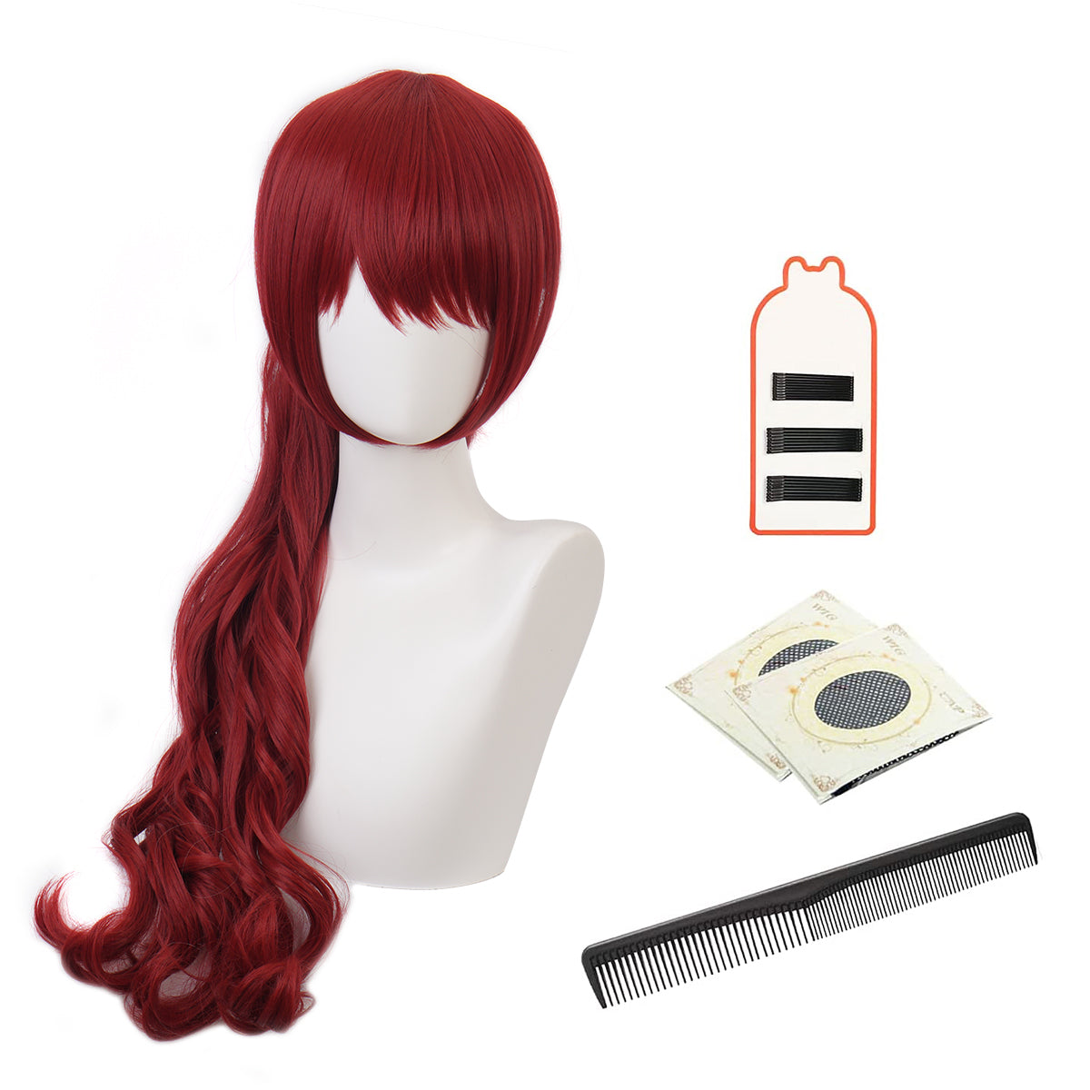 HOLOUN PS 5 Game Kasumi Yoshizawa Cosplay Wig Rose Net Synthetic Fiber Adjustable Size Heat Resistant Cap Comb