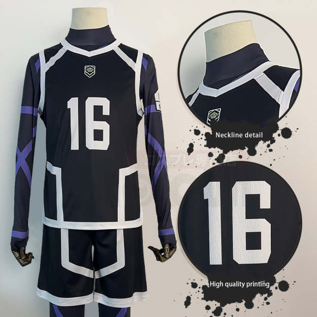HOLOUN Anime Bachira Cosplay Costume Wig NO.16 Training Jerseys 4PCS Football Uniform Daily Wear Cos Gift