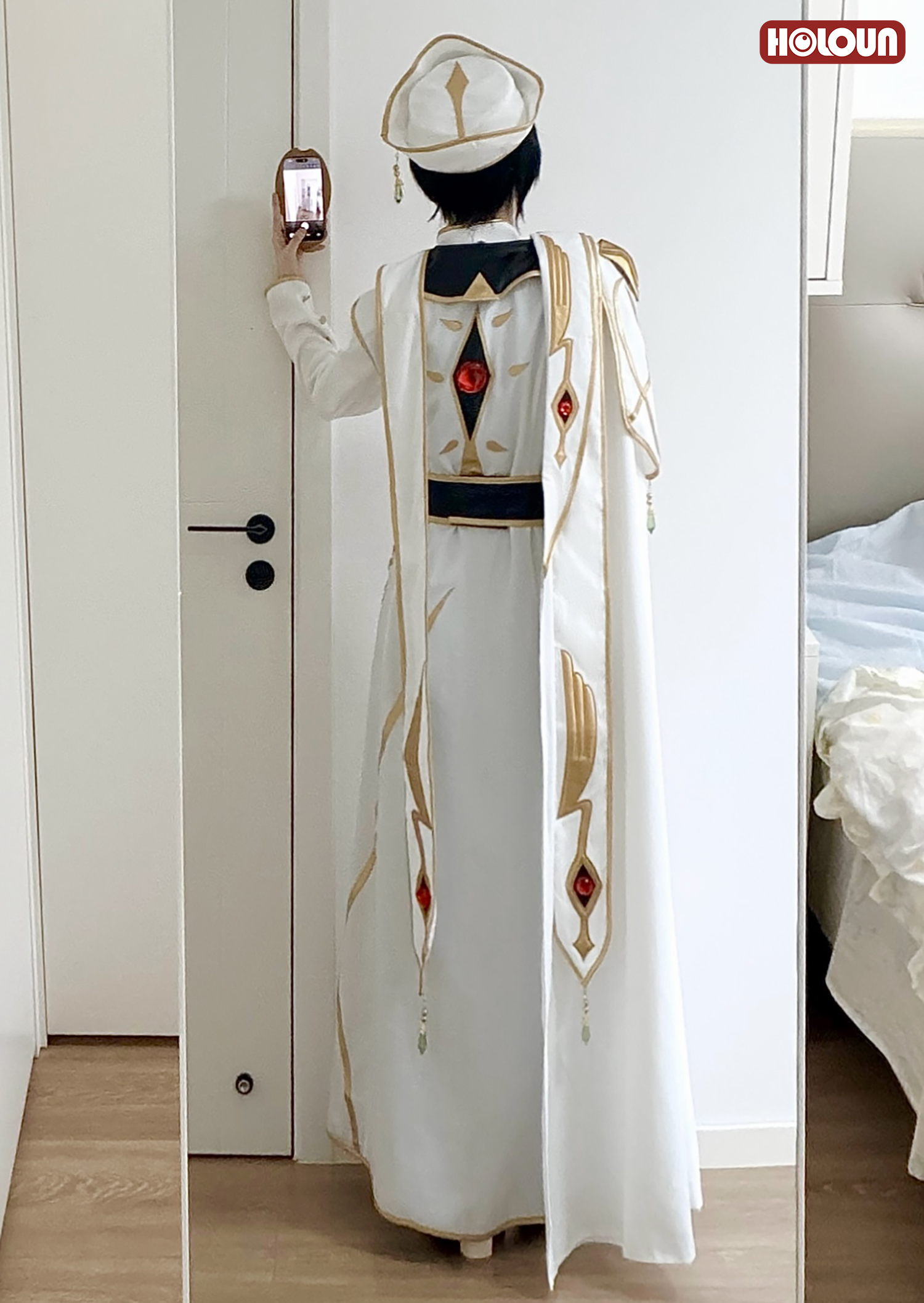 HOLOUN Emperor Lelouch Anime Rebellion Cosplay Costume Cloak Coat Shirt Pants Hat Halloween Christmas Convention Party Gift