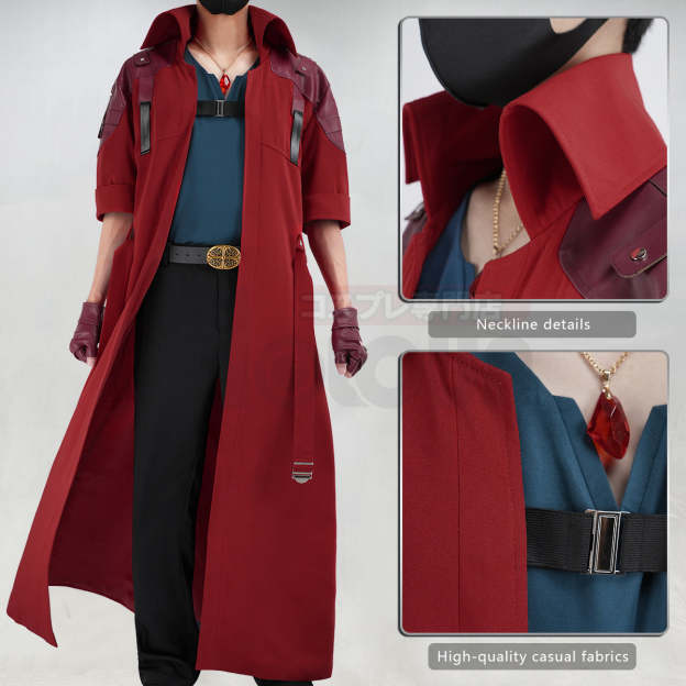 HOLOUN Devil Game Dante Cosplay Costume Faux Leather Carnival Coat T-shirt Pants Belt Gloves Necklace Cos Convention Unisex