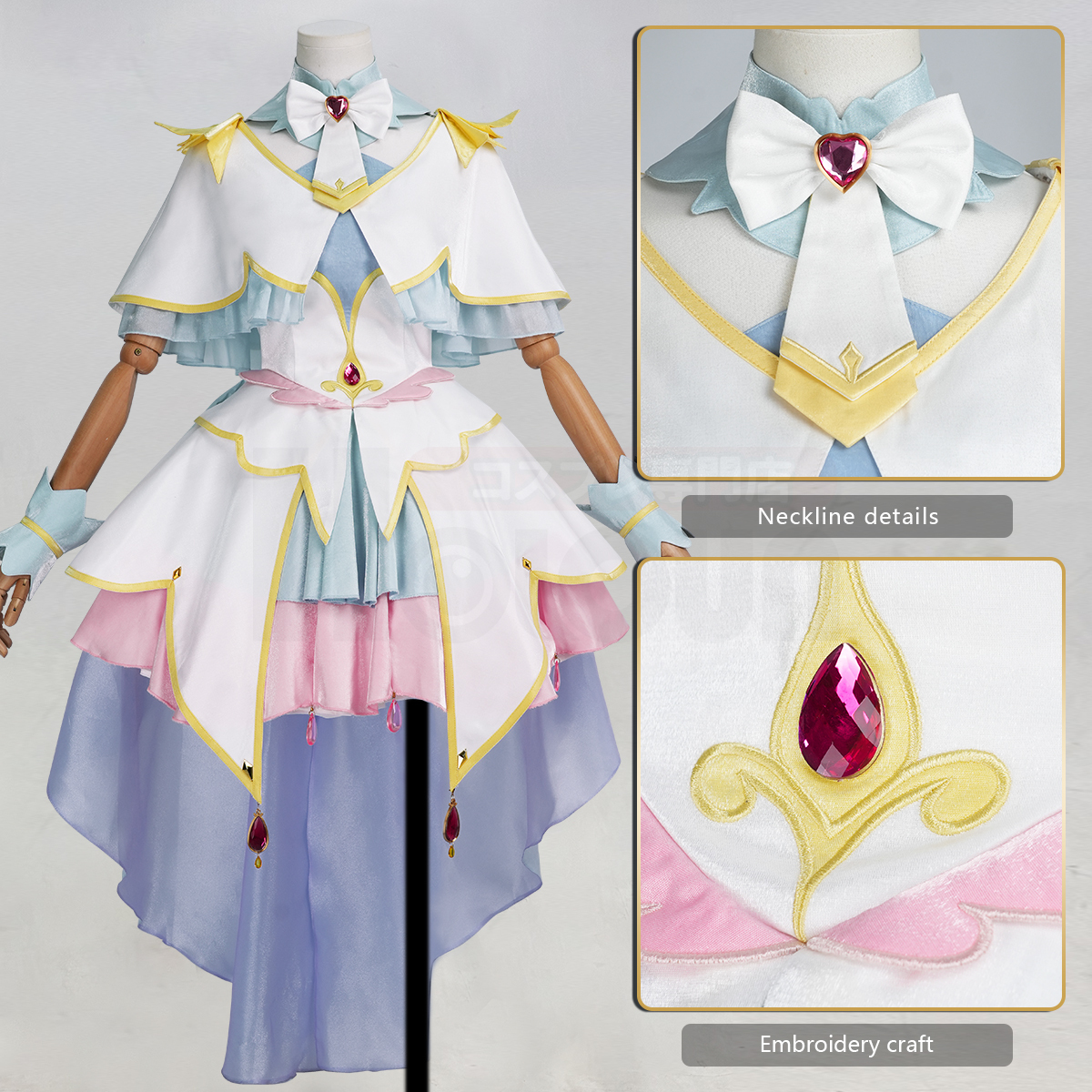 Pre-sale HOLOUN Luluka Moria Cure Arcana Cosplay Costume Tantei Precure! Anime Embroidery Dress Convention Halloween Christmas Party