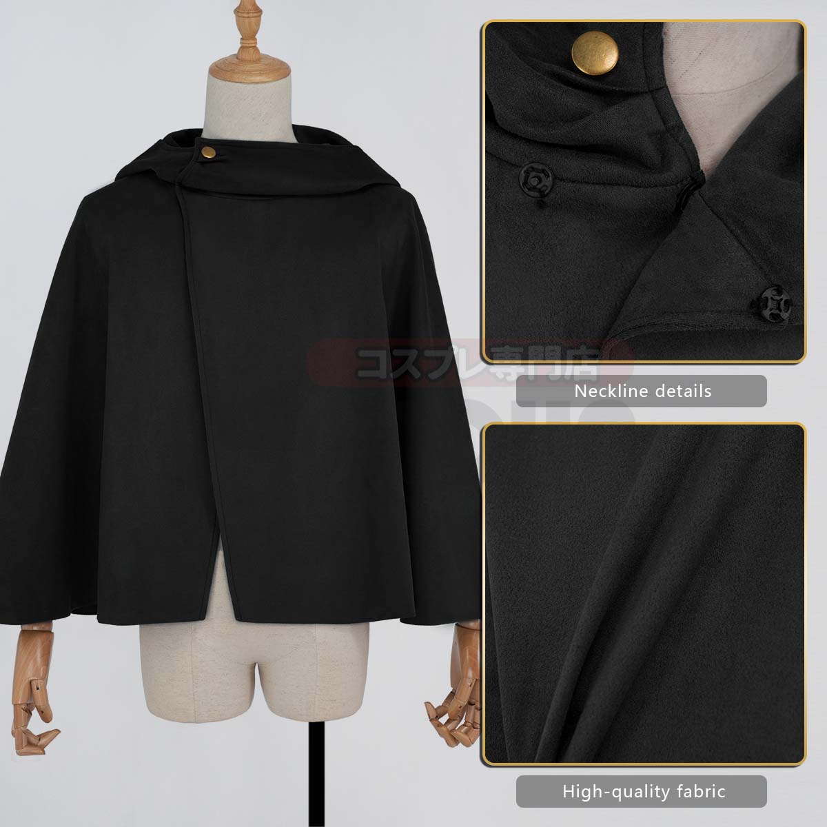 HOLOUN Anime Levi Eren Jaeger Mikasa Ackerman Armin Arlert Hanji Cosplay Costume Embroidery Green Black Cloak Halloween