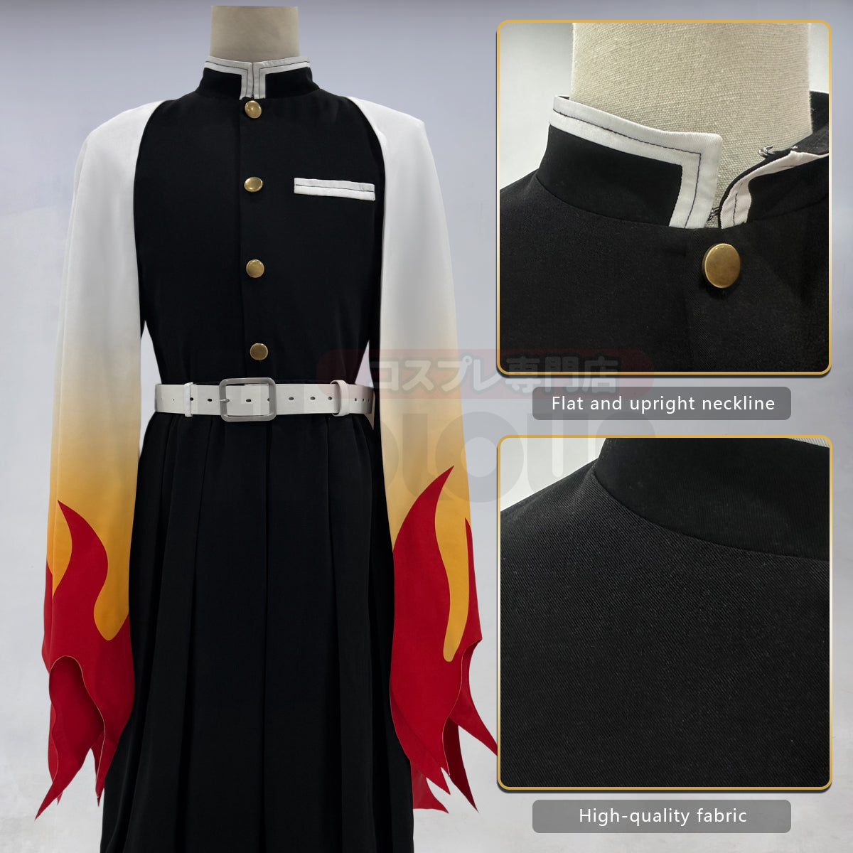 HOLOUN Anime Rengoku Kyoujurou Cosplay Costume Wig Haori Embroidery Top Elastic Pants Belt Convention Halloween Christmas