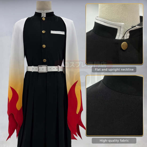HOLOUN Anime Rengoku Kyoujurou Cosplay Costume Wig Haori Embroidery Top Elastic Pants Belt Convention Halloween Christmas