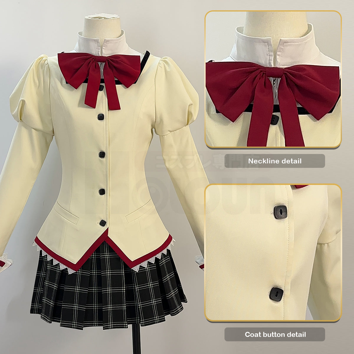 HOLOUN Puella Magi Madoka Magica Anime Kaname Madoka Cosplay Costume White Black Shirt Jk Skirt Akemi Homura Tomoe Mami Miki Sayaka Sakura Kyoko