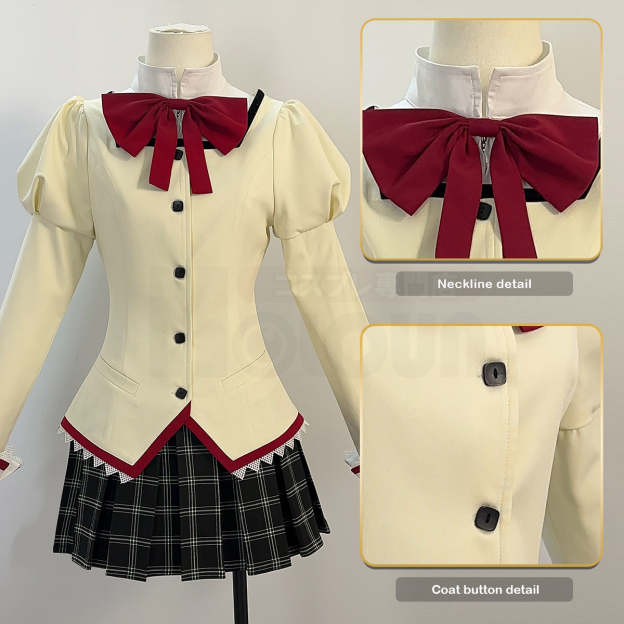HOLOUN Puella Magi Madoka Magica Anime Kaname Madoka Cosplay Costume White Black Shirt Jk Skirt Akemi Homura Tomoe Mami Miki Sayaka Sakura Kyoko