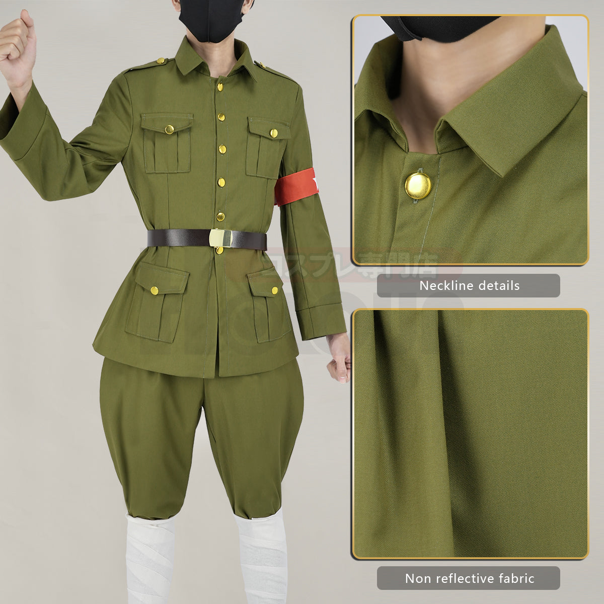HOLOUN Axis Powers Anime Wang Yao Cosplay Costume Uniform Jacket Pants Animation Convention Halloween Christmas
