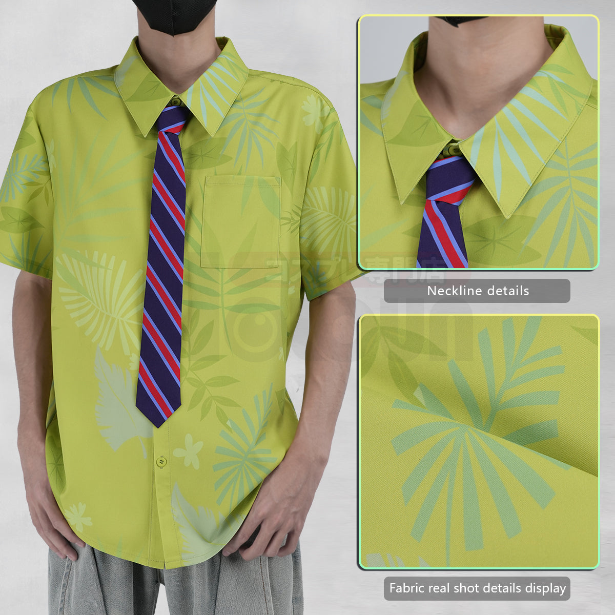 HOLOUN Zoo Movie Nick Wilde Cosplay Costume Pink Green Shirt Tie Halloween Christmas Animation Convention Unisex Adult Daily Wear