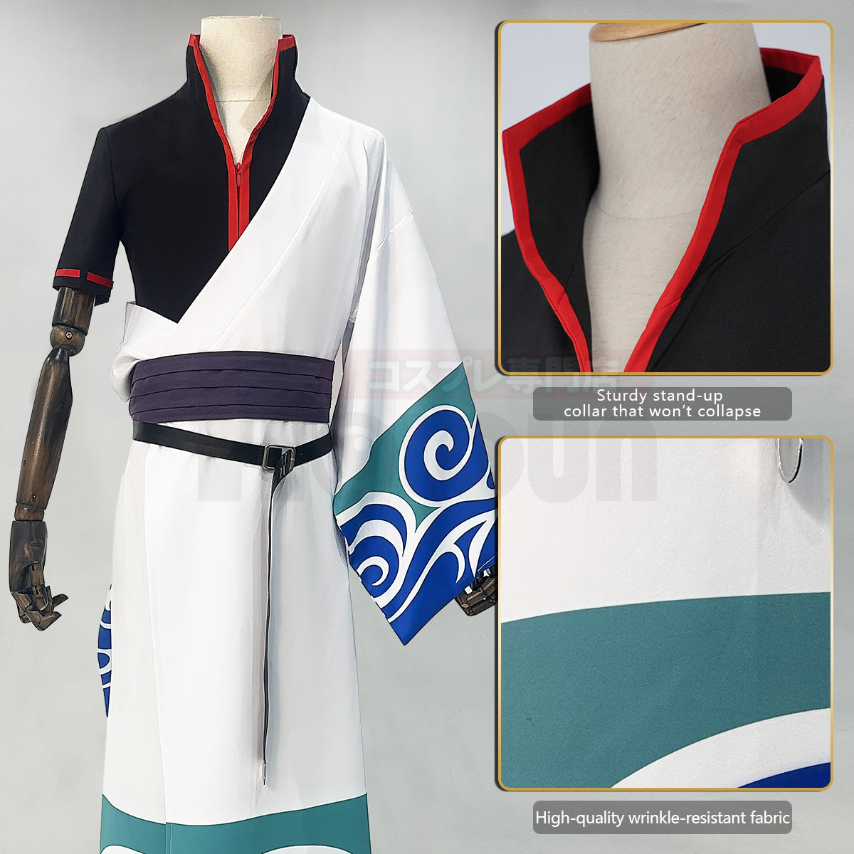 HOLOUN Anime Sakata Gintoki Cosplay Costume Wig Kimono Top Pants Cos Convention Halloween Christmas Gift