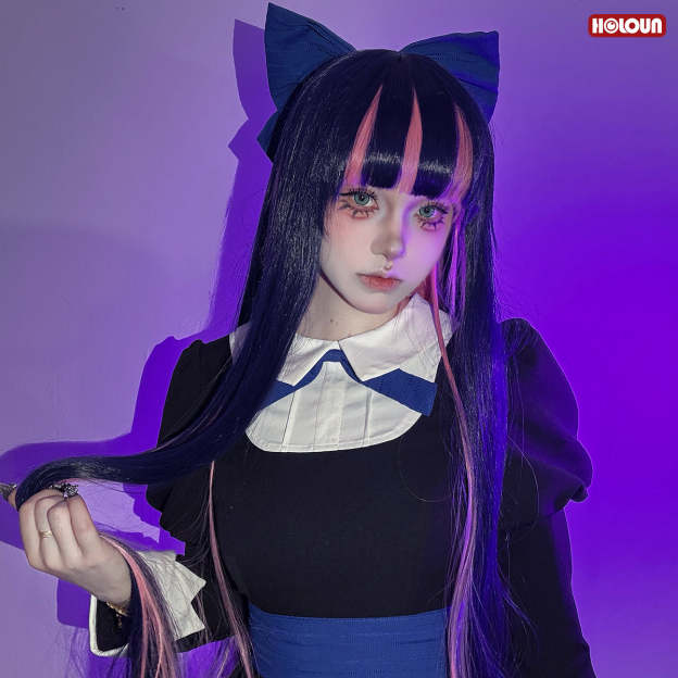 HOLOUN Stocking Panty Anime Stocking Anarchy Cosplay Costume Dress Stockings Bowknot Headdress Cos Convention