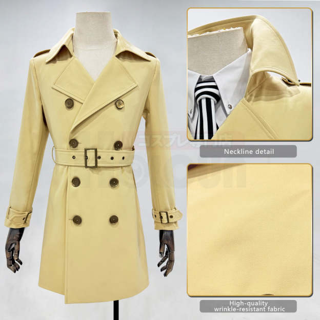 HOLOUN P5 Game Akechi Goro Cosplay Costume Wig Built-in Shoulder Pads Coat Daily Wear Cos Halloween Christmas Gift
