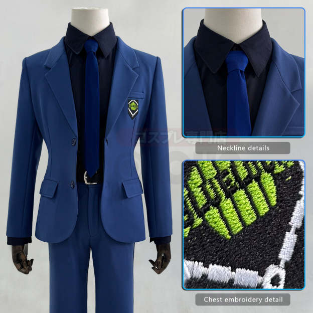 HOLOUN Anime Chigiri Rin Itoshi Isagi Bachira Hiori Reo Mikage Nagi Cosplay Costume Blue Suit Pants Tie Black Shirt