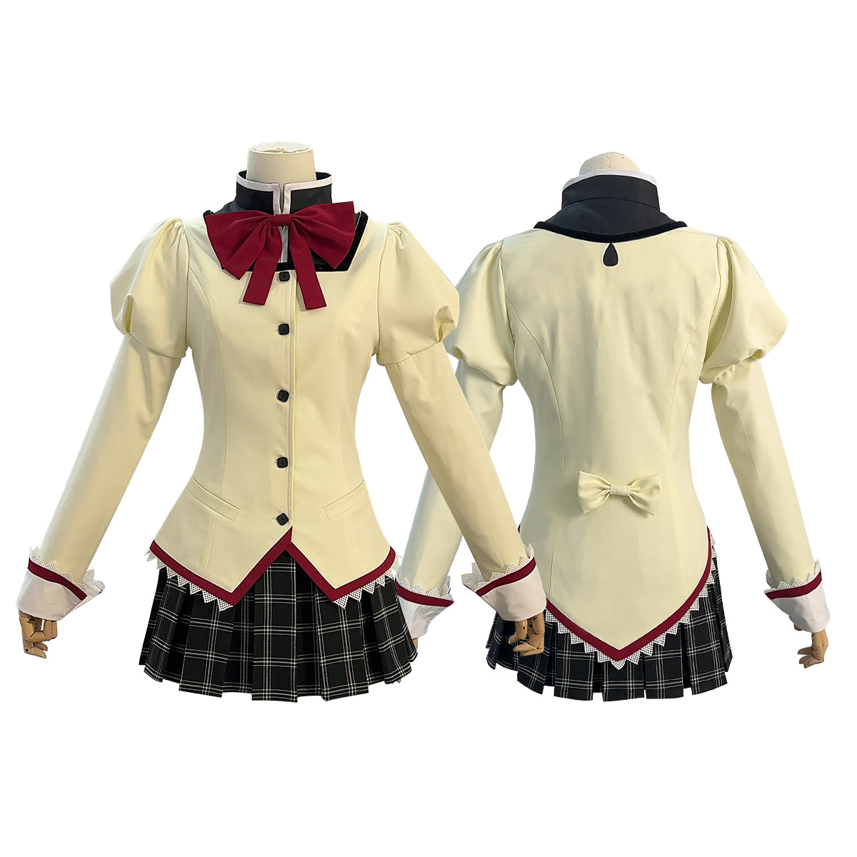 HOLOUN Puella Magi Madoka Magica Anime Kaname Madoka Cosplay Costume White Black Shirt Jk Skirt Akemi Homura Tomoe Mami Miki Sayaka Sakura Kyoko