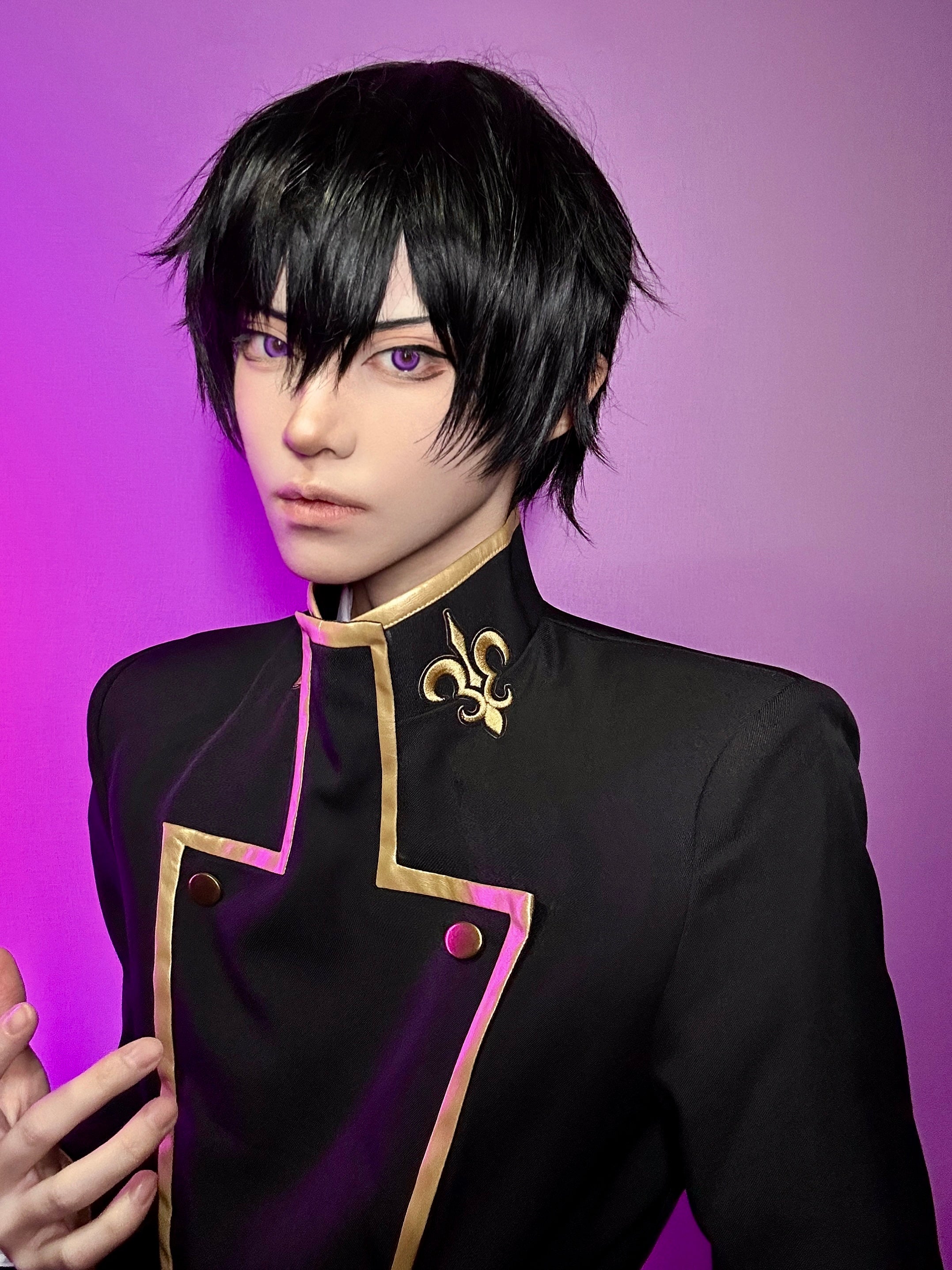 HOLOUN Anime Lelouch Lamperouge Cosplay Costume Black Jacket Pants Belt Halloween Christmas
