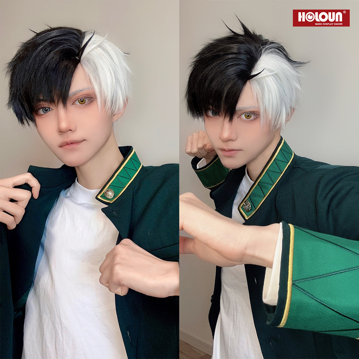 HOLOUN Wind Breaker Anime Haruka Sakura Cosplay Costume Wig School Uniform Jacket Pants White T-shirt