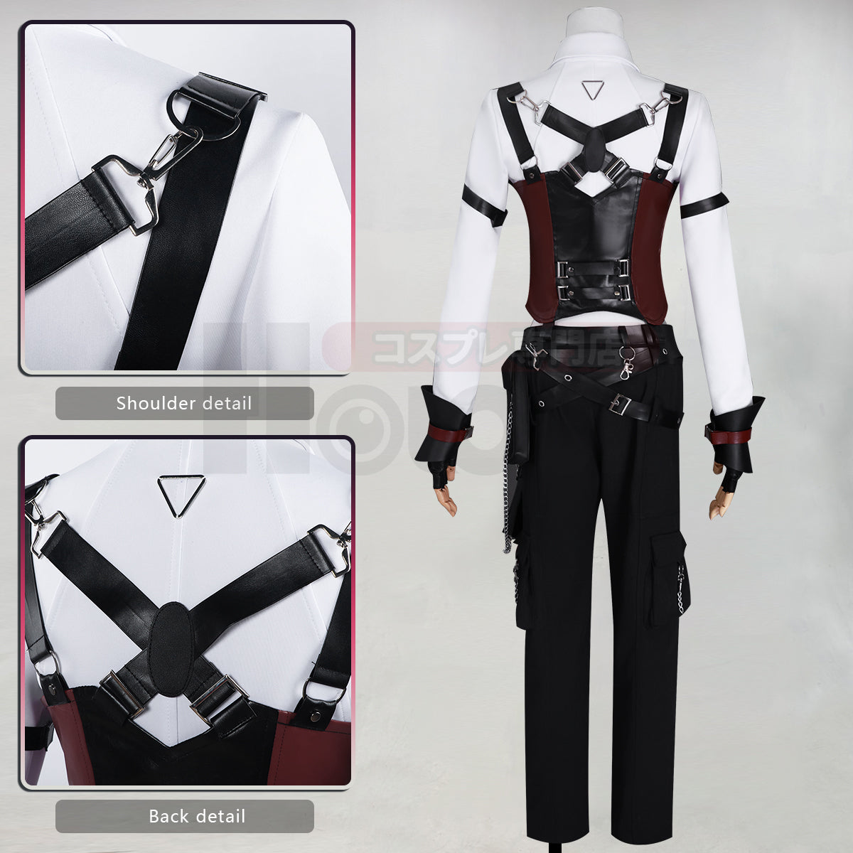 HOLOUN Love and Deepspace Game Female Cosplay Costume Faux Leather Vest Shirt Pants Convention Halloween Christmas