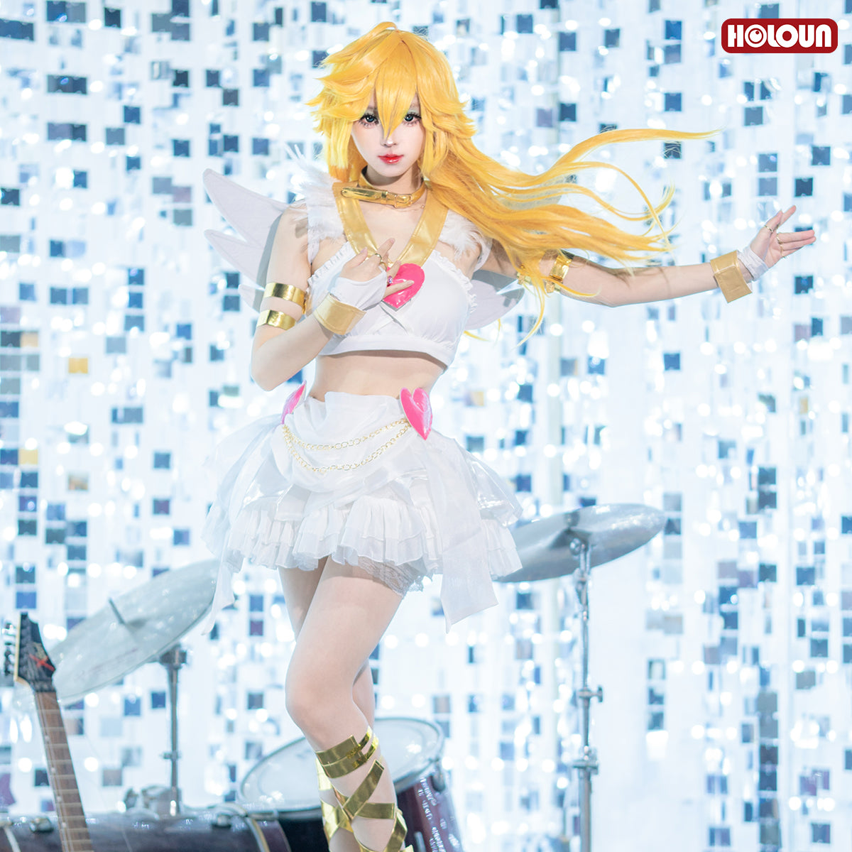 HOLOUN Stocking Panty Anime Panty Anarchy Cosplay Costume Wig Top Skirt  Cos Convention Daily Wear Halloween