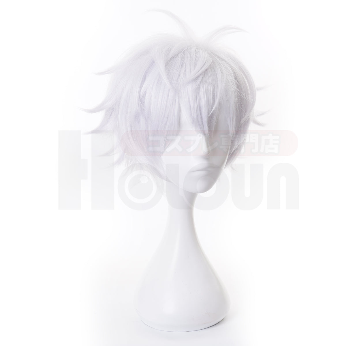 HOLOUN Jujutsu JJK Manga Anime Satoru Gojo Cosplay Costume Wig Dark Blue Jacket Pants Uniform Rose Net Halloween
