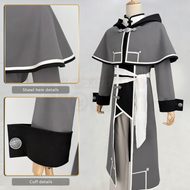Pre-sale HOLOUN Rudeus Greyrat Anime Mushoku Tensei Cosplay Costume Gray Mage Robe Halloween Christmas Convention Coat Shawl Shirt