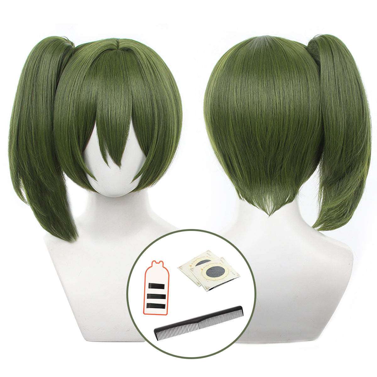HOLOUN Frieren Beyond Journey's End Anime Ubel Laufen Cosplay Wig Removable Ponytail Rose Net Synthetic Fiber Adjustable Size