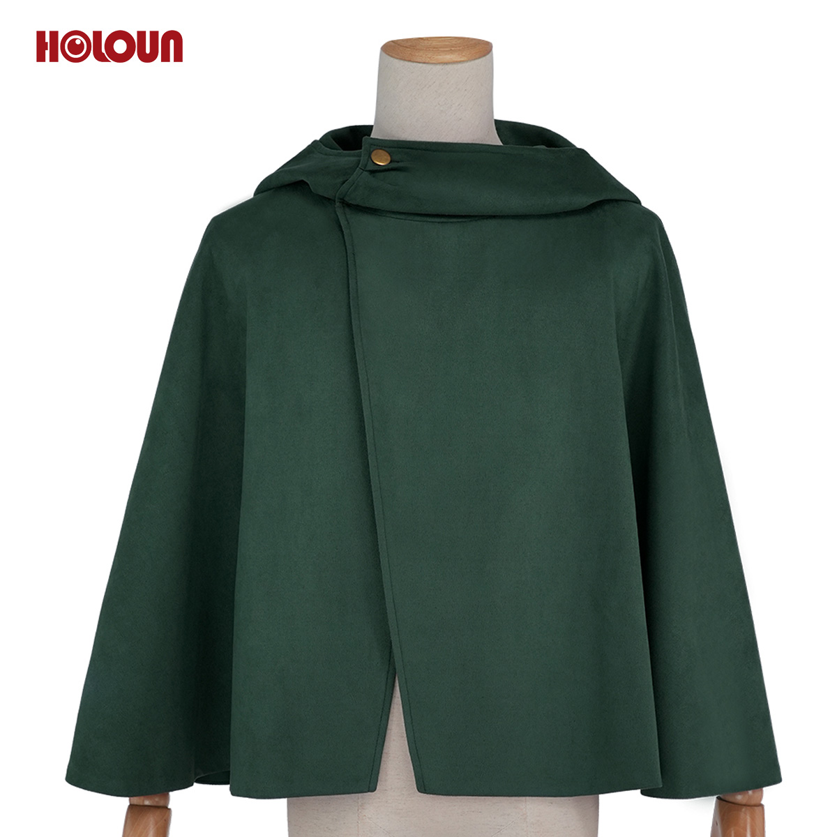 HOLOUN Anime Levi Eren Jaeger Mikasa Ackerman Armin Arlert Hanji Cosplay Costume Embroidery Green Black Cloak Halloween