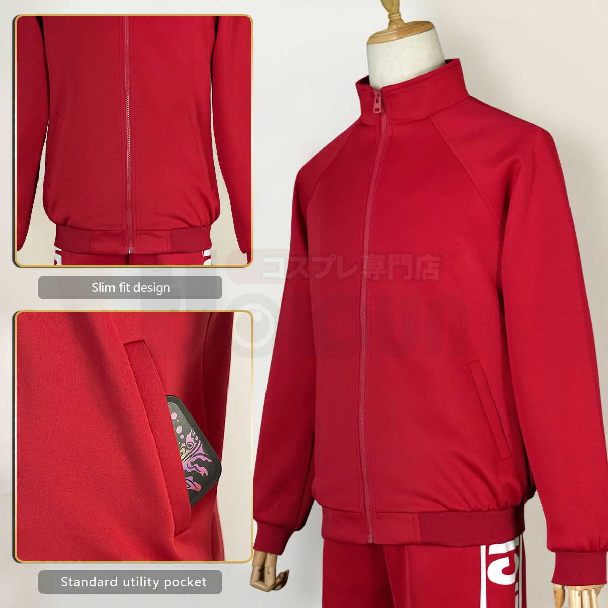 HOLOUN Anime Nekoma High School Uniform Kuroo Tetsuro Kozumekenma Cosplay Costume Embroidery Full-zip Daily Tracksuit Sportwear