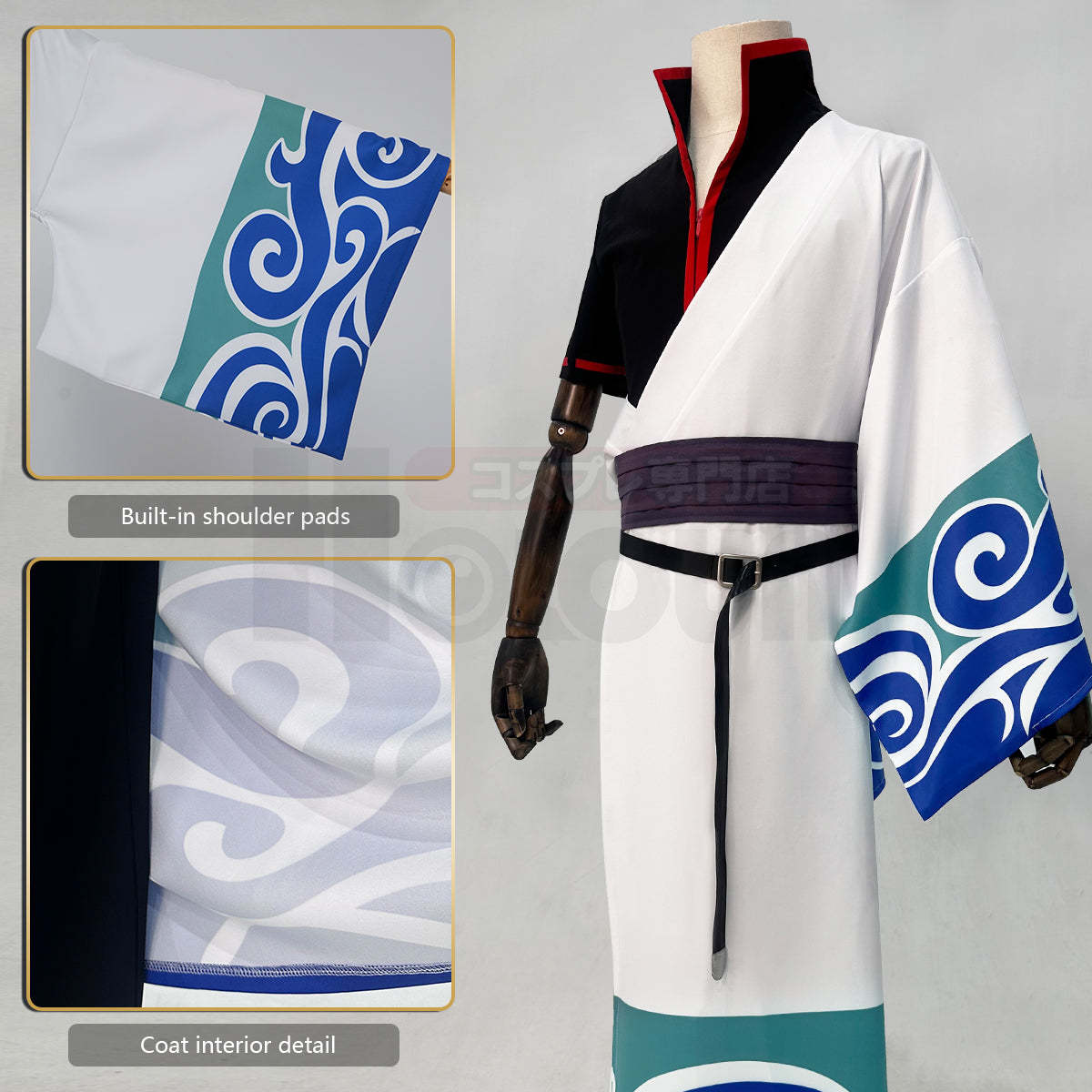HOLOUN Anime Sakata Gintoki Cosplay Costume Wig Kimono Top Pants Cos Convention Halloween Christmas Gift