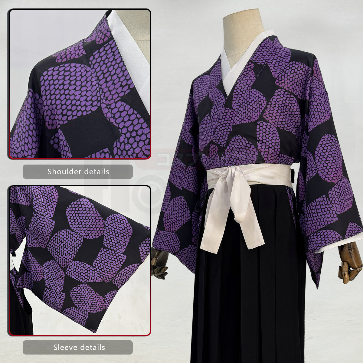 HOLOUN Anime Kokushibo Cosplay Costume Haori Pants Convention Halloween Christmas Gift