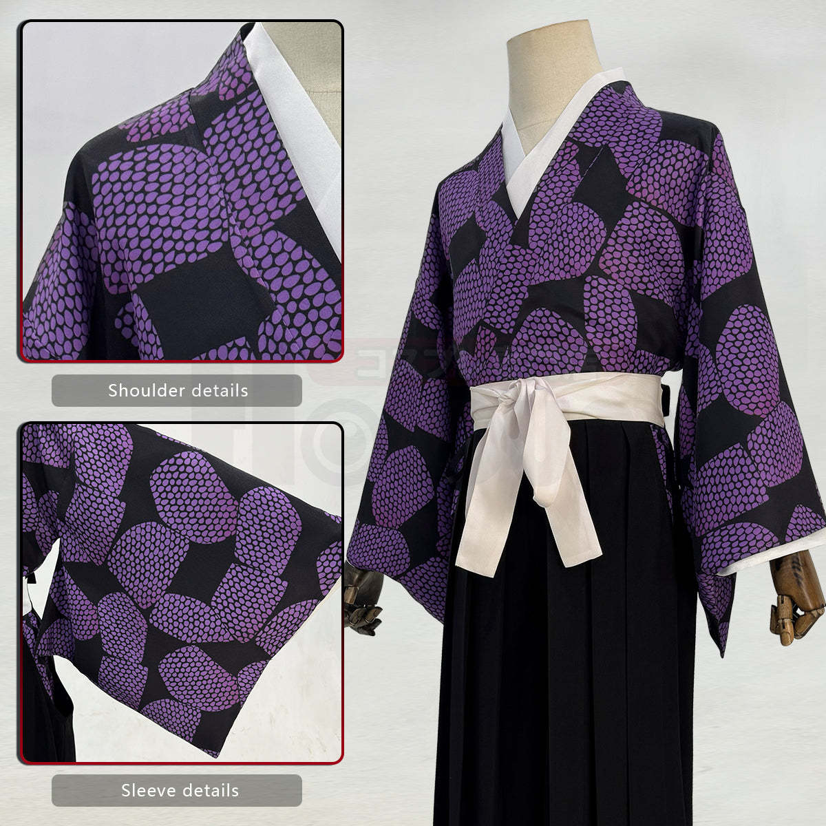 HOLOUN Anime Kokushibo Cosplay Costume Haori Pants Convention Halloween Christmas Gift