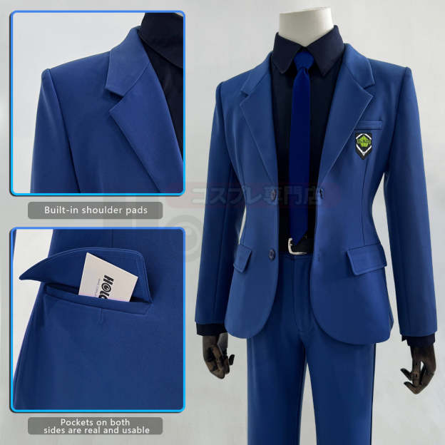 HOLOUN Anime Chigiri Rin Itoshi Isagi Bachira Hiori Reo Mikage Nagi Cosplay Costume Blue Suit Pants Tie Black Shirt